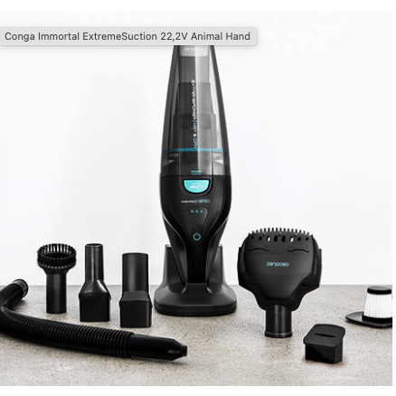 ASPIRADOR CONGA IMMORTAL EXTREMESUCTION 22,2V ANIMAL HAND CECOTEC