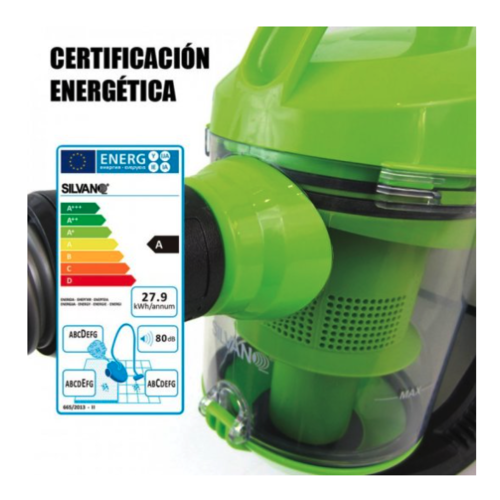 ASPIRADOR CICLONICO SIN BOLSA SILVANO 34-HVC-992V