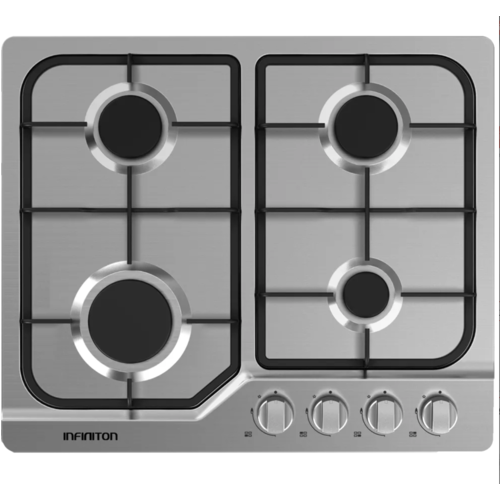 PLACA GAS 4 FUEGOS ACERO INOX INFINITON GAS419H