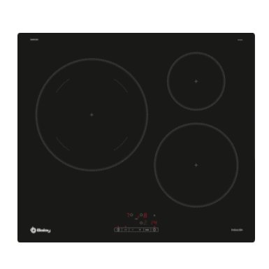 Placa de inducciÃ³n, 60 cm, Negro, Placa sin marco de acero inoxidable 3EB865ERS'