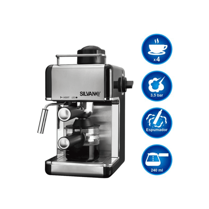 CAFETERA EXPRESSO GOTEO A PRESION 3.5 BARES  24-SL-9156 SILVANO