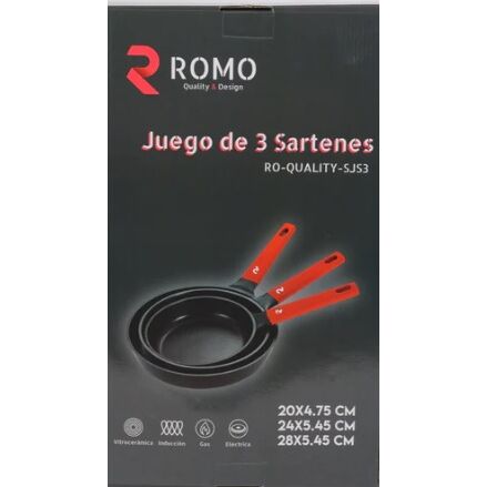 SET DE 3 SARTENES ROMO RO-QUALITY-SJS3
