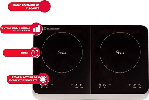 HORNILLO ELCTRICO AR1F602 CON 2 PLACAS DE INDUCCIN