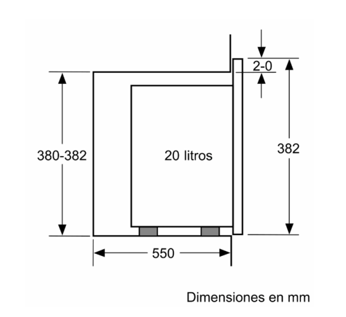 MICROONDAS INTEGRABLE BALAY 3CP5002N2 60X38 CM 20L