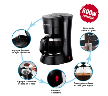 CAFETERA DE GOTEO SILVANO 34-SL-7743 600 W