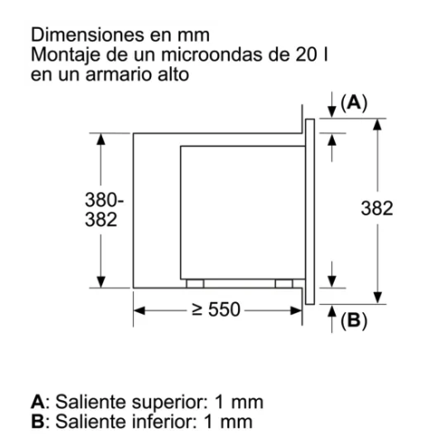 MICROONDAS INTEGRABLE BALAY 38X60 3CG6112X3 20L