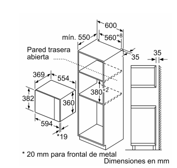MICROONDAS INTEGRABLE BOSCH SERIE 6 BEL554MS0'