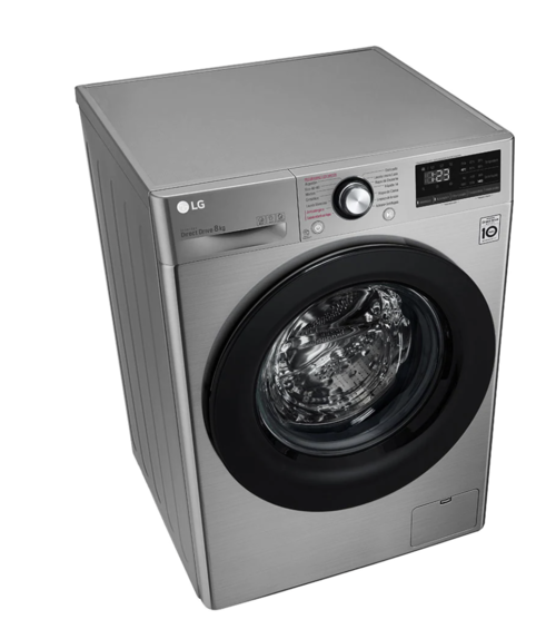 LAVADORA INOX LG 8 KG. 1400 rpm. A+++