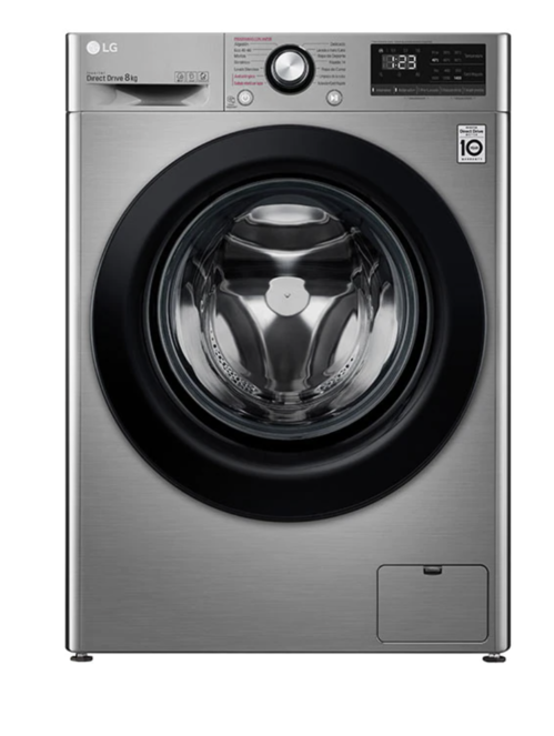 LAVADORA LG F4WV3008S6S 8 KG 1400 RPM CLASE C INOX