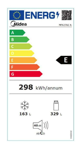 FRIGORÃFICO AMERICANO MIDEA MF627A2A 177CM NOFROST CLASE E'