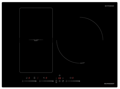 PLACA DE  INDUCCION SCHNEIDER 70CMS FLEX SLIDER 7400W