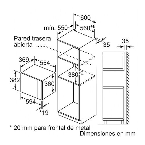 MICROONDAS INTEGRABLE BALAY 3CG5175B2 CRISTAL BLANCO