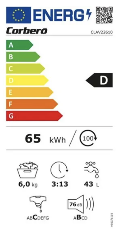 LAVADORA  CORBERO 6KG  CLAV22610