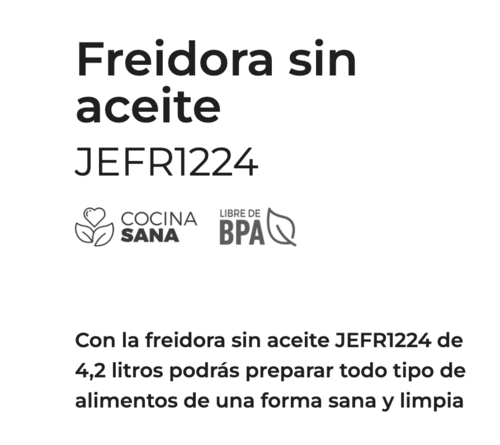 FREIDORA DE AIRE 4.2L JATQA JEFR1224