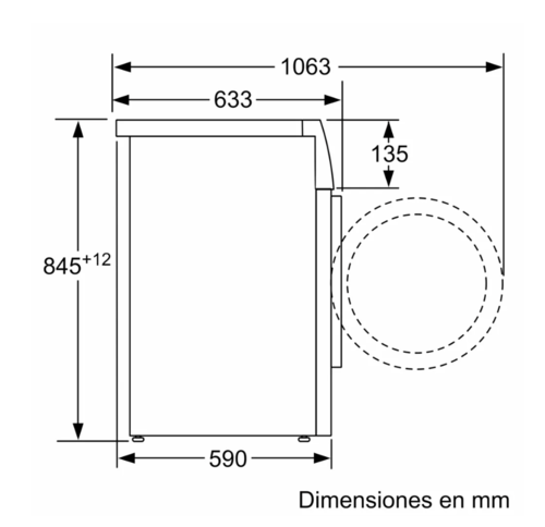 Serie 6 Lavadora de carga frontal 9 kg ,Acero inoxidable