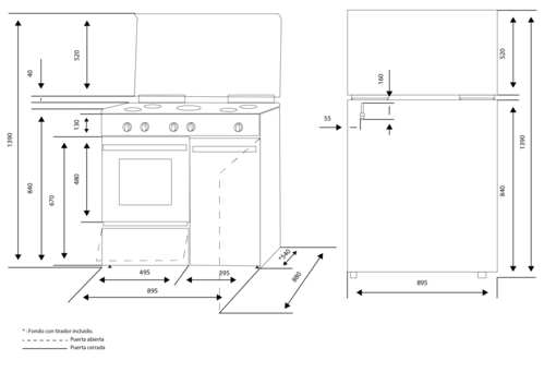 COCINA GAS ASPES  ACOP1460B2