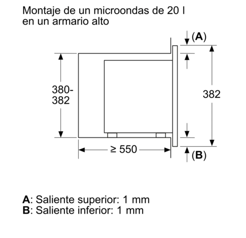 MICROONDAS INTEGRABLE BOSCH BEL623MS3 20 LITROS