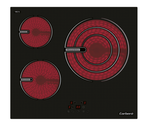 VITROCERAMICA CORBER CCVG3BL573 3 FUEGOS