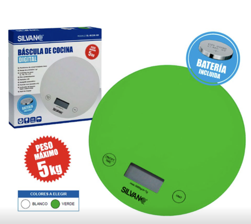 BASCULA DE COCINA SILVANO 34-SL-BCDR-80