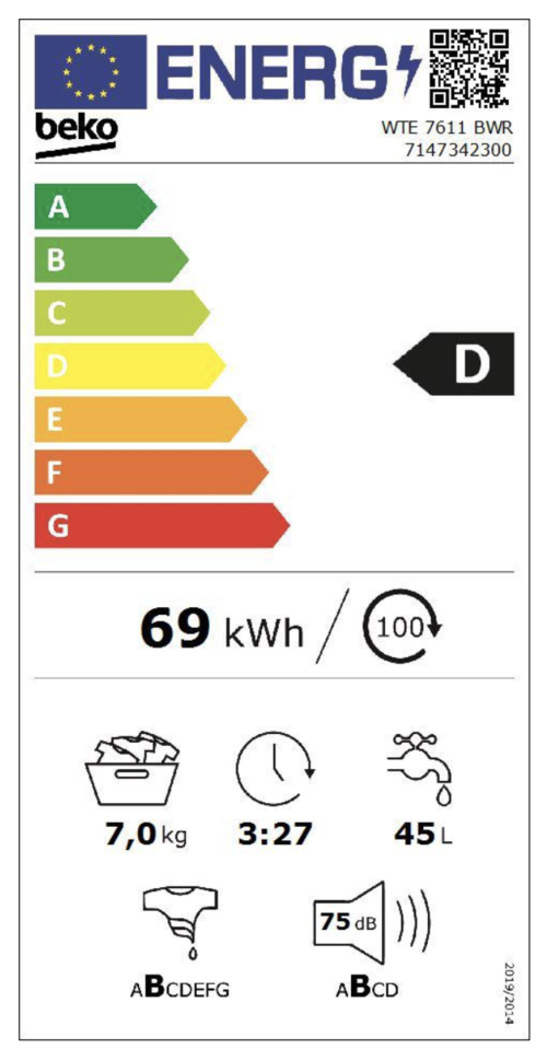LAVADORA BEKO WTE7611BWR