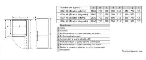 FRIGORIFICO COMBINADO KGN49AWDQ BOSCH