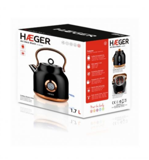 HERVIDOR HAEGER ART DECÓ NEGRO EK22B024A