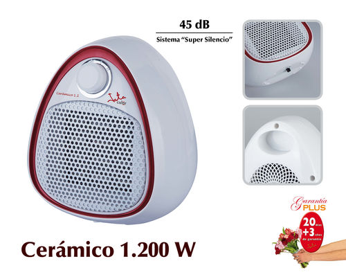 Calefactor cerámico bajo consumo jata tc73. 2 potencias. Calor