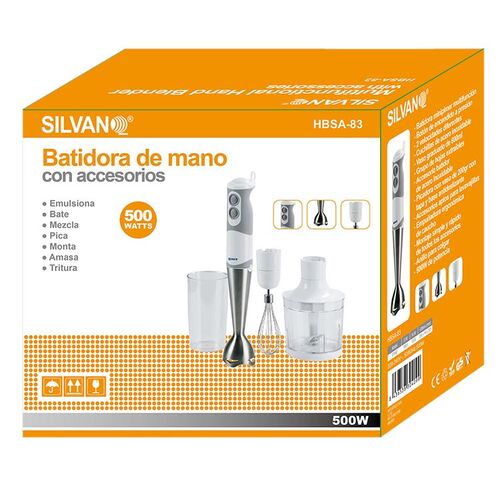 BATIDORA SILVANO 34-HBSA-83 CON ACCESORIOS 500W