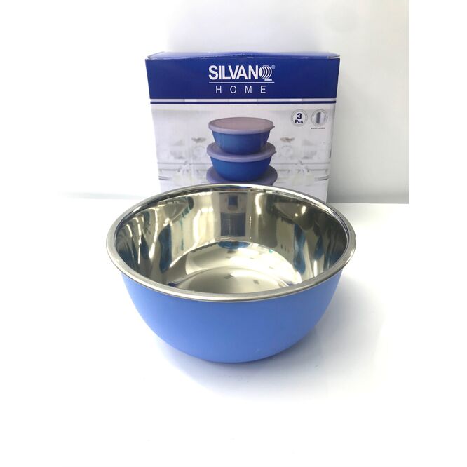 JUEGO 3 CUENCOS SILVANO 48-MUBS-882 ACERO INOX. APTO MICROONDAS