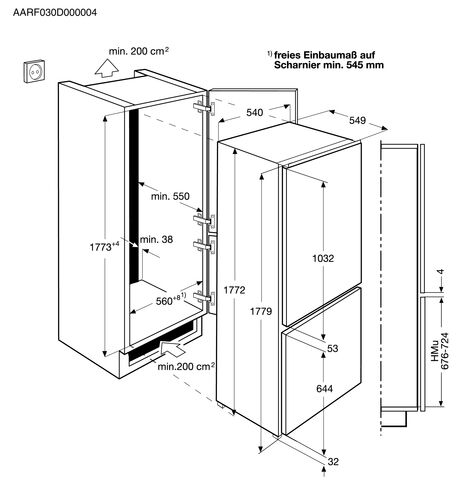 FRIGO COMBI INTEGRACION ZANUSSI ZBB28465SA