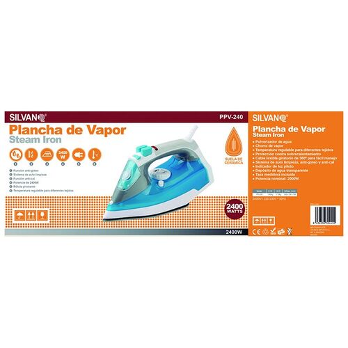 PLANCHA VAPOR SILVANO 34-PPV-240 2400W SUELA CERAMICA