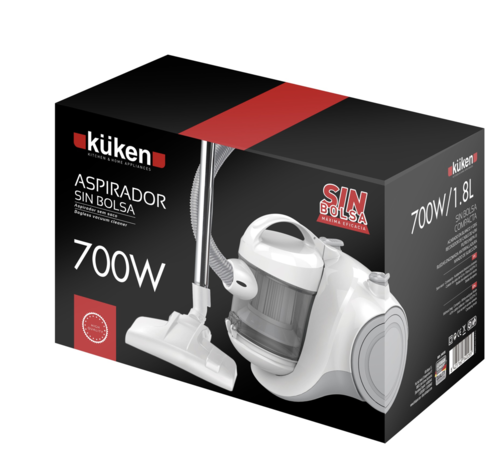 ASPIRADOR SIN BOLSA KUKEN 700W. BLANCO