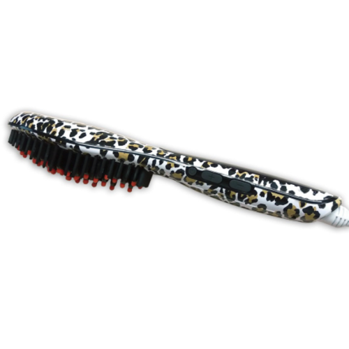 CEPILLO ELÉCTRICO ALISADOR DE PELO ESTAMPADO LEOPARDO 18-CAP-47