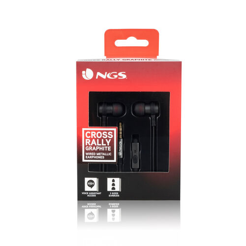 NGS AURICULARES WIRED STEREO EARPHONE CROSS RALLY GRAPHITE
