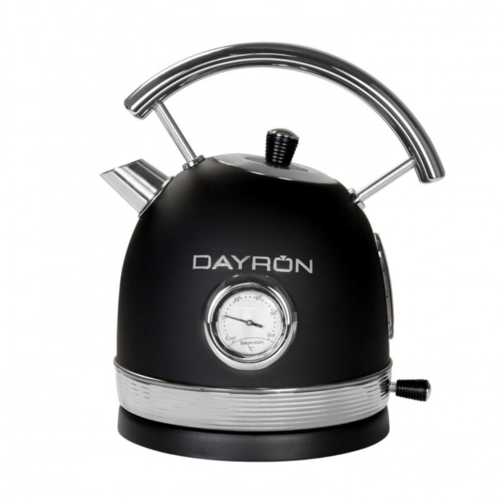 HERVIDOR DE AGUA RETRO 1.8L 1850-2200W NEGRO PLATA DAYRON