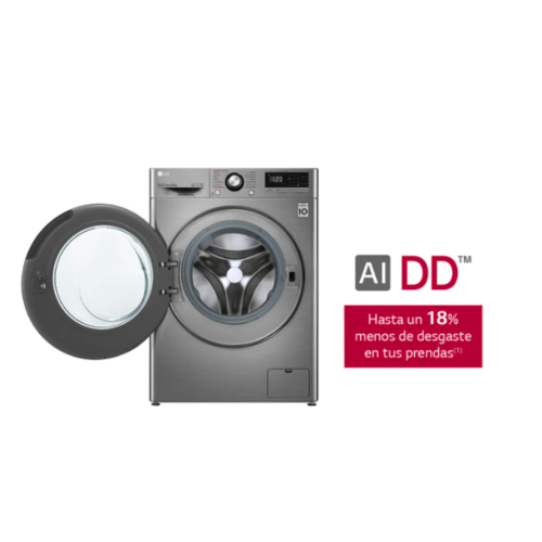 Lavadora de carga frontal LG F4WV3009S6S de 9 Kg y 1.400 rpm