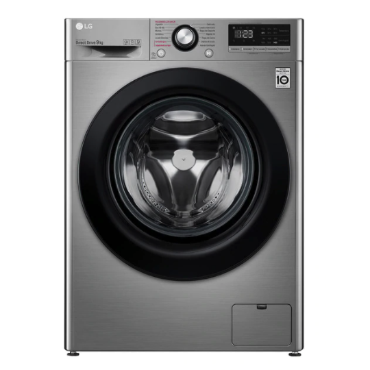 Lavadora de carga frontal LG F4WV3009S6S de 9 Kg y 1.400 rpm