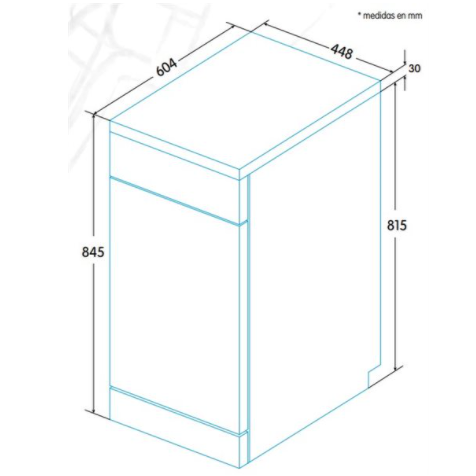 LAVAVAJILLAS EDESA de 45cm EDW-4610 WH