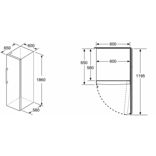 CONGELADOR VERTICAL 1 PUERTA BALAY 3GFF563WE A+ NUEVA CLASE ENERGETICA F